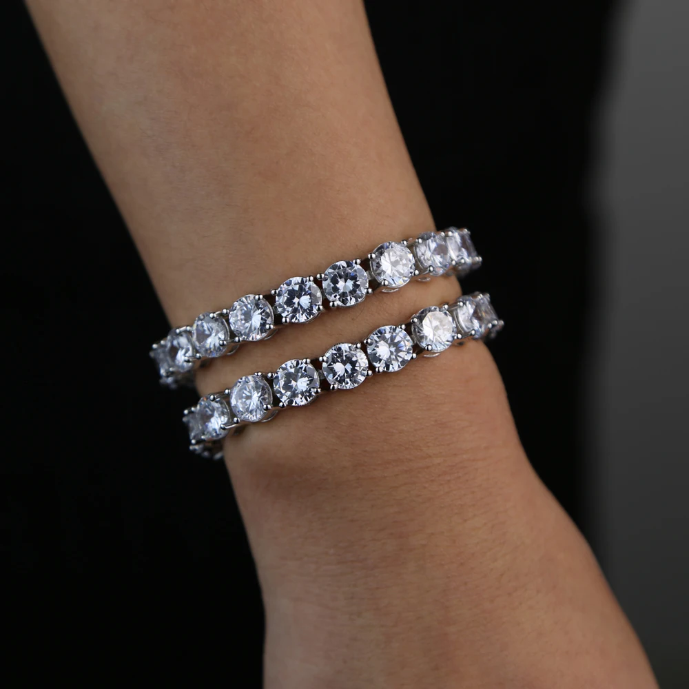 high quality 8mm CZ Tennis Chain Iced Out Zircon Bracelet Hiphop Link Fashion Punk Choker Bling Charms Jewelry new | Украшения и