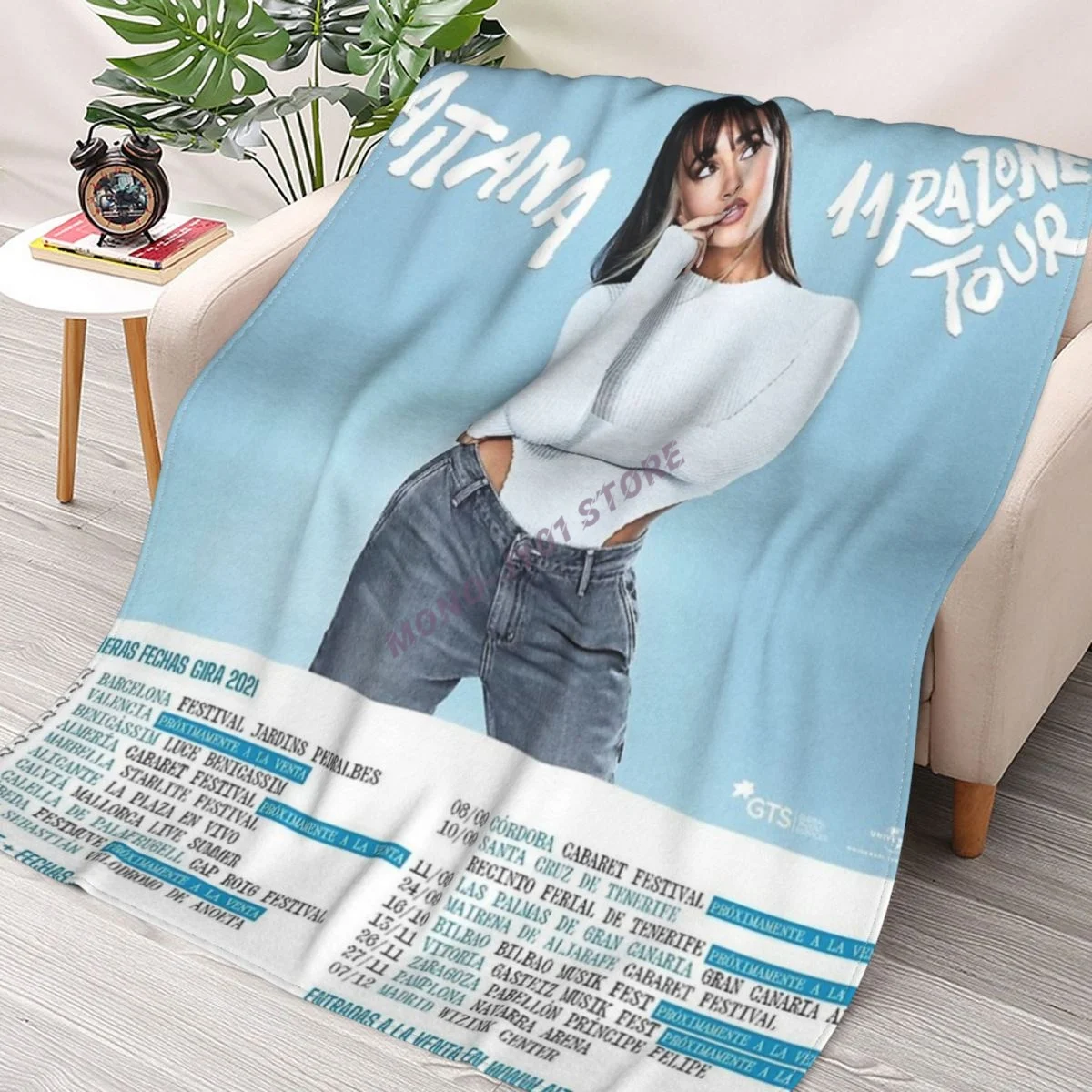 

Aitana World Tour Throw Blanket Sherpa Blanket cover Bedding soft Blankets