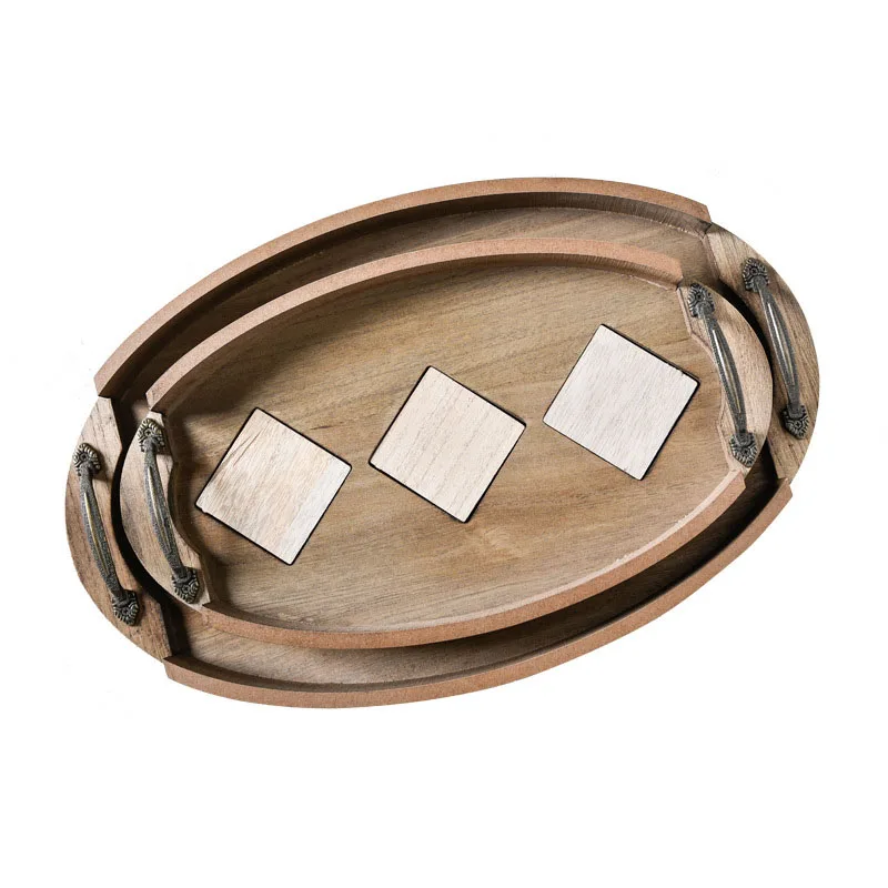 Креативный деревенский стиль поднос для хранения со стеклянным дном Современный