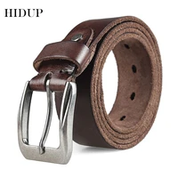 hidup mens top quality 100 solid cowskin men cow genuine leather belt cowhide alloy pin buckle metal belts casual styles nwj311