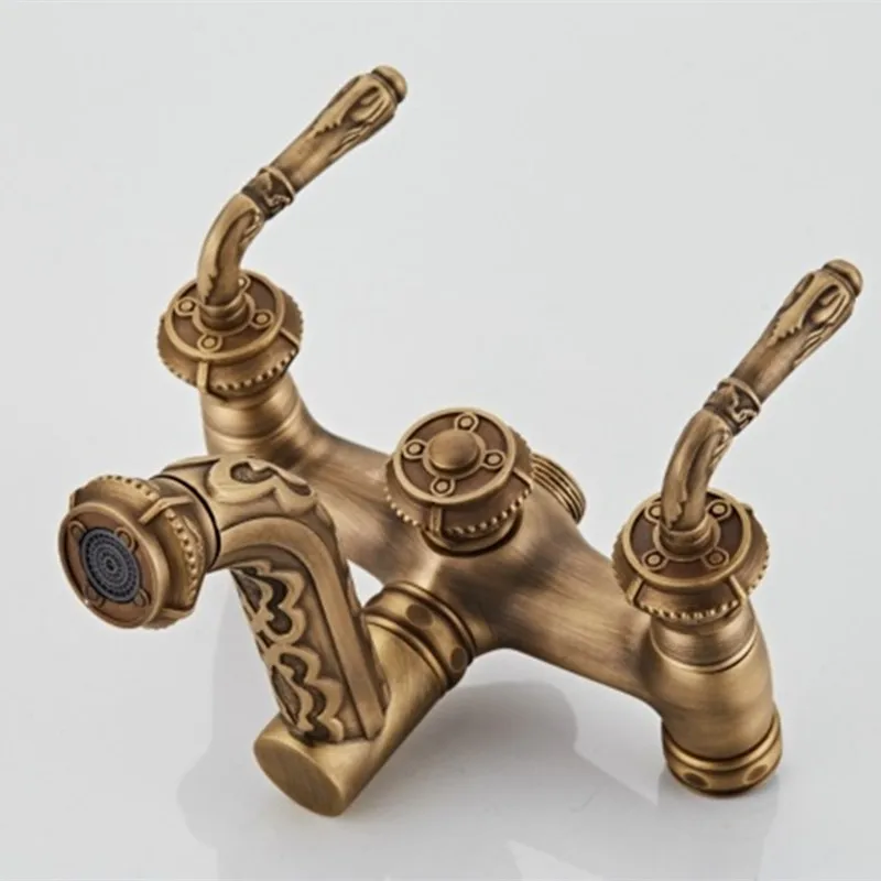 Набор смесителей для ванной комнаты античная бронза настенный ванны и душа с