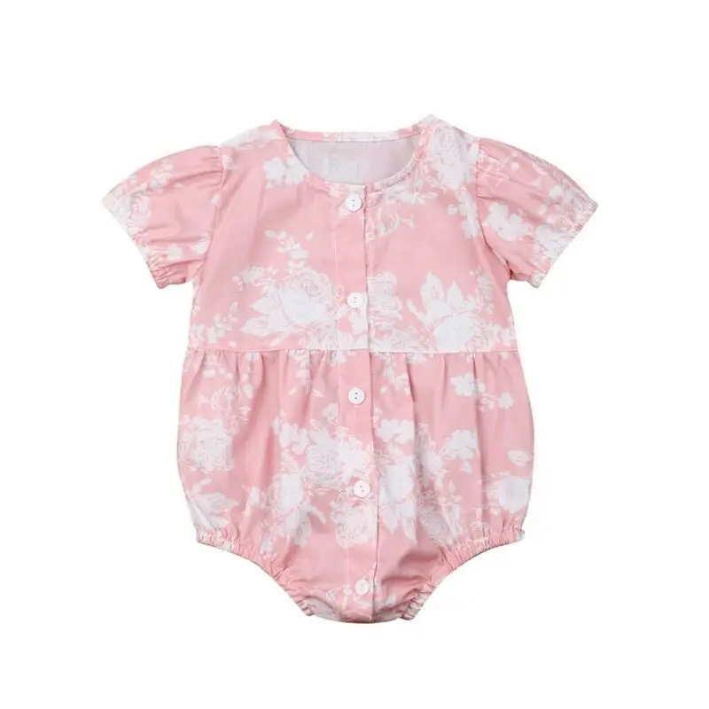 

Emmababy Girl Jumpsuits Newborn Baby Girls Floral Short Sleeve Romper Infant Jumpsuits Sunsuit Summer Clothes One Piece Outfits