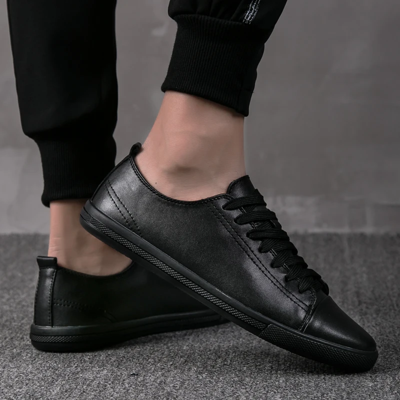 

Men loafers soft genuine leather men shoes fashion sneaker male flat casual driving shoes walking lace up fashion shoes a4