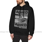 Толстовка мужская Agust D с капюшоном, с длинным рукавом, фиолетовая, XL, хлопковый пуловер с капюшоном