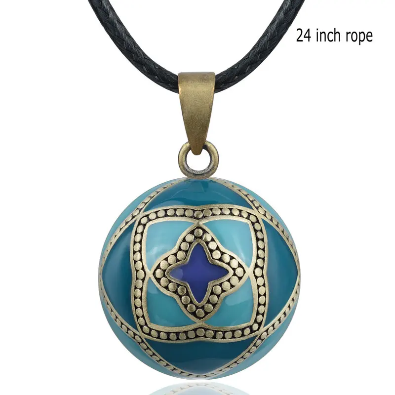 24 inch Necklace Eudora, уникальная оригинальная эмалированная подвеска в виде шара гармонии, зеленый колокольчик, шаровая бола, ожерелье для женщин,, ангел, звонящий, ювелирное изделие, B326-3 - Окраска металла: 24 inch Necklace