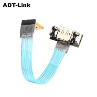 newest displayport ribbon extension cable male female flat metal shielding fpc dp to dp adapter 90 degree angled 1 2 1 4 version