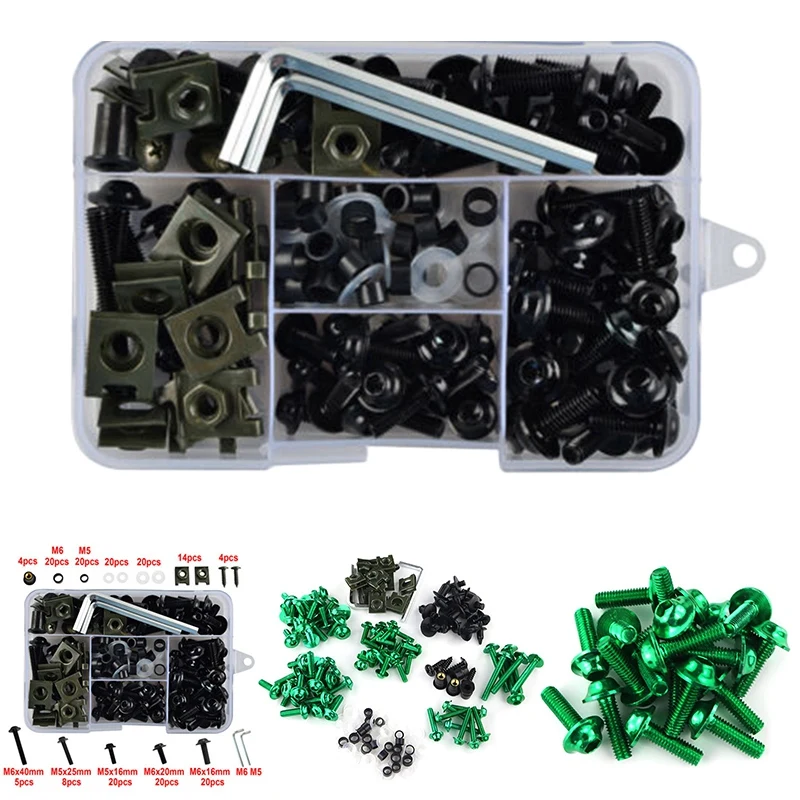 

Набор винтов для обтекателя кузова мотоцикла Kawasaki Suzuki Yamaha, 177 шт.