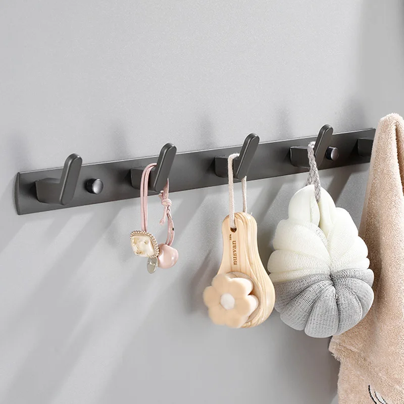 

Bathroom Hooks for Hanging Clothes Wall Hook Space Aluminum Door Rear Hook Coat Wall Hanger Restroom Accessories Robe Hooks