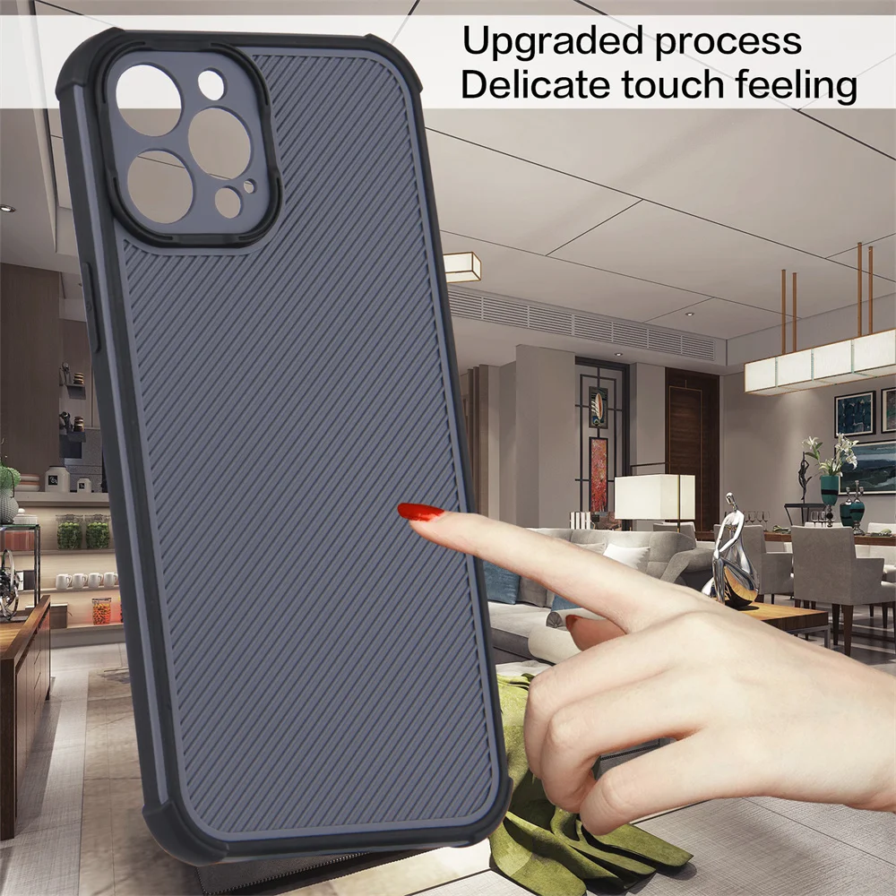 

Soft Silicone Protective Bumper Back Phone Cover for iphone 13 pro max mini xr xs max x Case Pure Carbon Fiber Hard Case