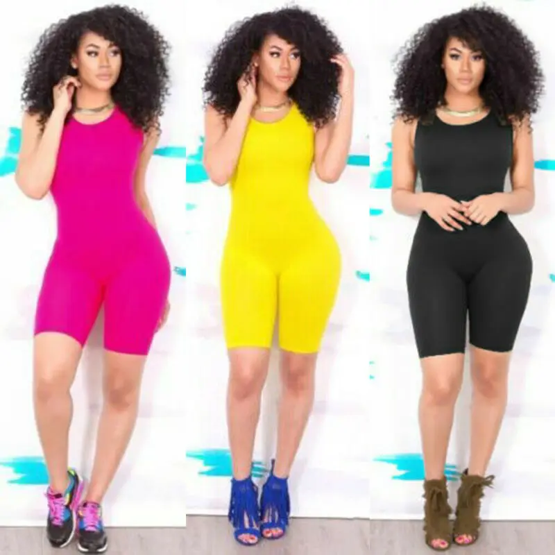 Женский комбинезон без рукавов сексуальный Повседневный Облегающий для клуба