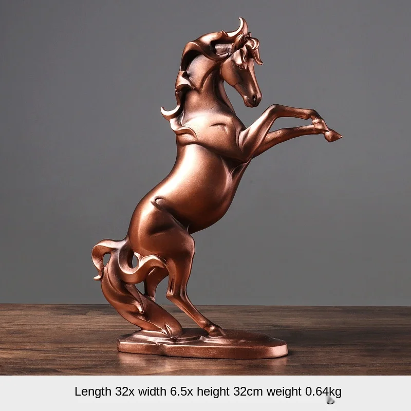 JIEME Modern Chinese Red Copper Horse Living Room Ornaments Home Accessories Wine Cabinet Study Office Resin Crafts Decoration | Дом и сад