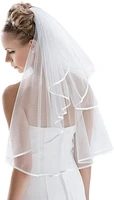bridal veil womens simple tulle short party wedding veil ribbon edge with comb for wedding hen party
