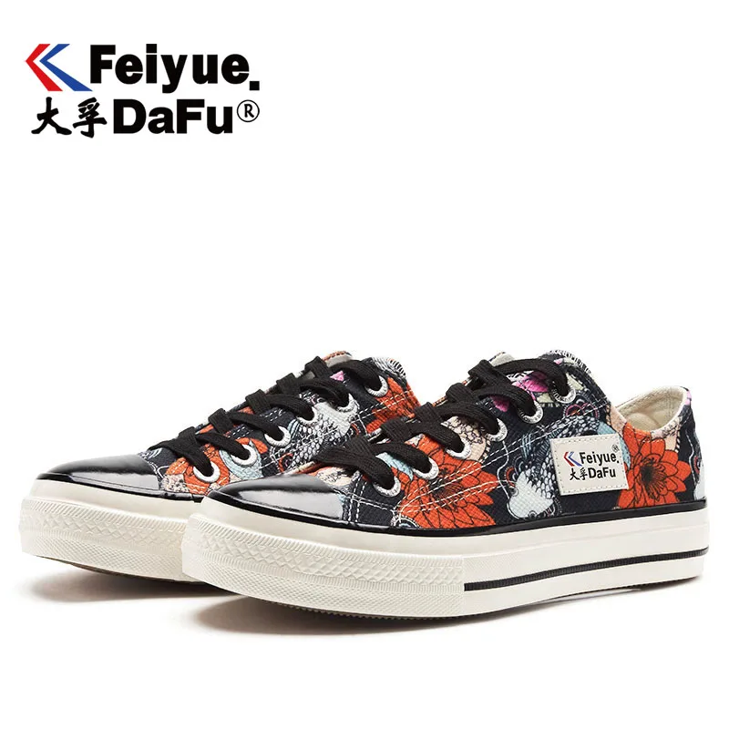 Feiyue/парусиновая обувь; коллекция 3007 года; Женская обувь в китайском стиле; повседневная обувь из вулканизированной кожи на плоской подошве; сезон осень; новейшие удобные модные кроссовки