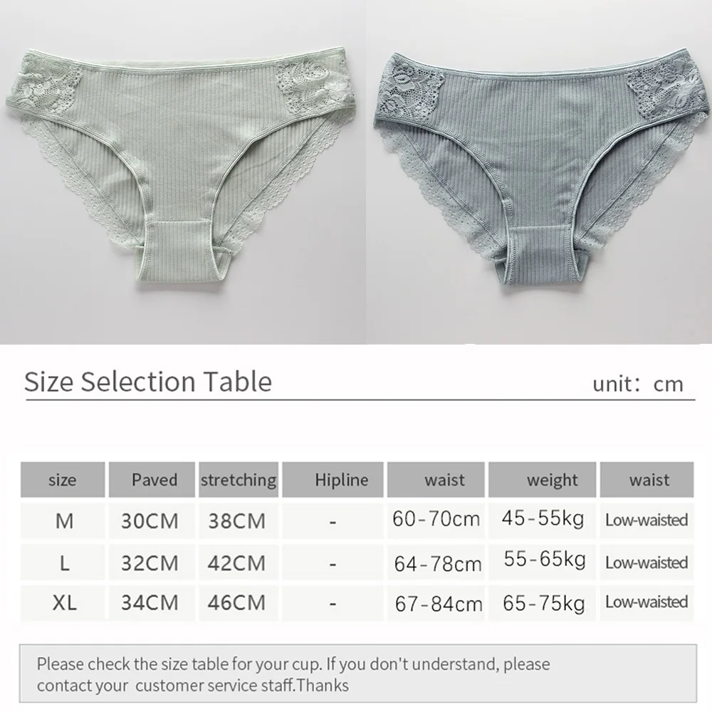

Cotton Underwear Women's Panties Comfort Underpants Floral Lace Briefs For Woman Sexy Low-Rise Pantys Intimates M L XL XXL