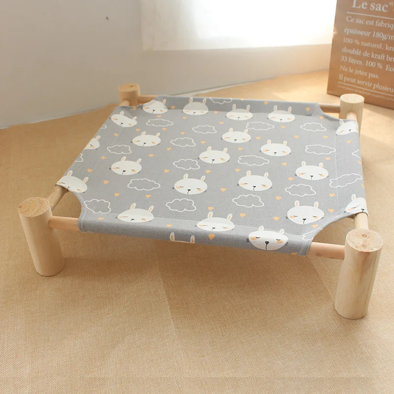 Прочный Холст Кошка Кровать Дом повышенной гамаки для кошек кровать Вуд холст