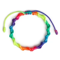 rainbow thread braided bracelets handmade tibetan buddhist string bracelet adjustable knot bangles women men friendship jewelry