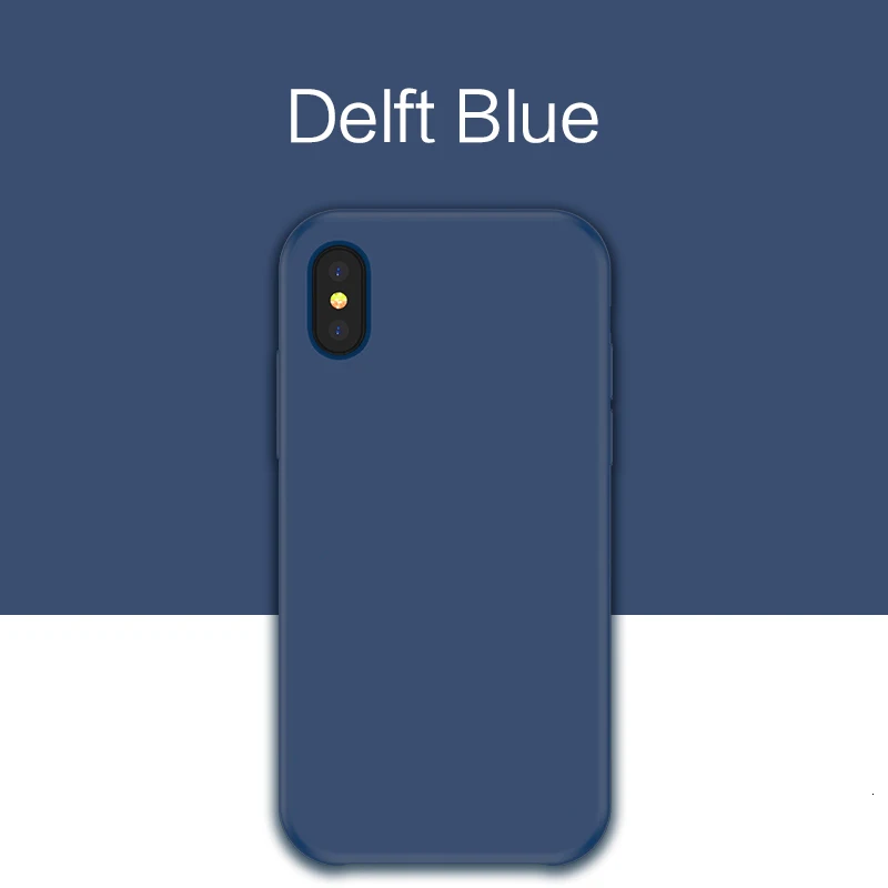 Delft Blue Силиконовый чехол для iPhone 11 Pro Max, однотонный жидкий силикон, бампер для iPhone XR XS 7 8 Plus Funda Coque - Цвет: Delft Blue