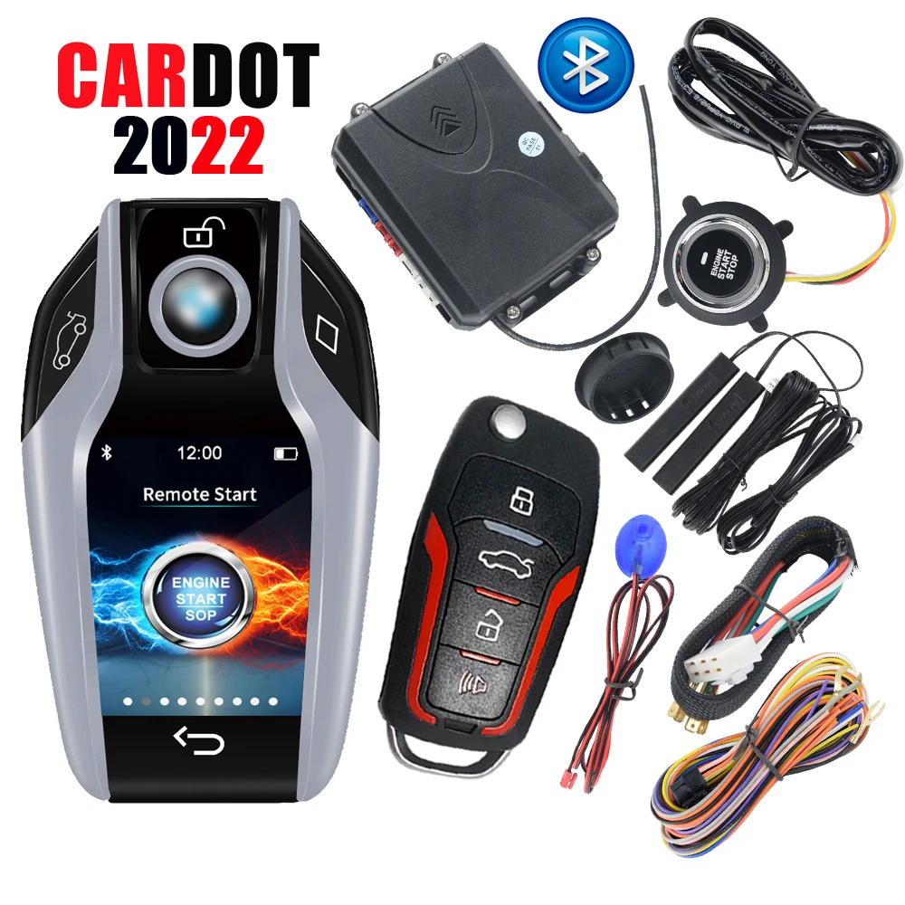 

Cardot Car Alarm Push Button Start Stop Key Remote Start Engine Phone Remote Control Ignition Kit Car Central Lock Keyless Entry