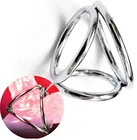 Кольцо на петух с замком хромовое TRI-SPORT кольцо на петлях с задержкой тройное стойкое строгое Целомудрие товары для клитора для пениса секс-игрушки для мужчин