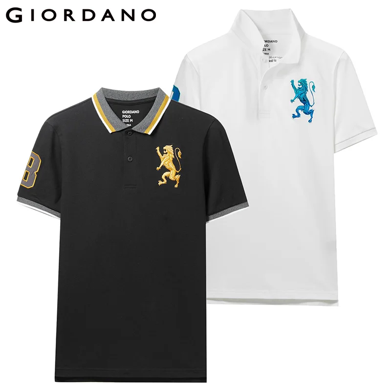 17White Giordano поло мужское slim fit футболка Polo с короткими рукавами и принтом рубашка груди выполнена из хлопка и спандекса рубашка поло мужская - Цвет: 17White