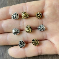 junkang 20pcs ancient silver gold lotus spacer beads diy handmade bracelets necklace connectors wholesale metal alloy