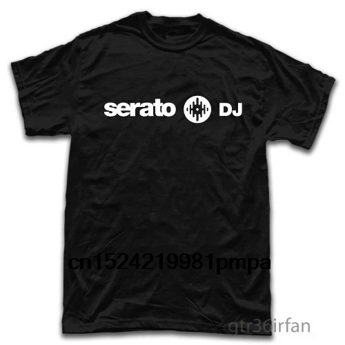 Забавная Мужская футболка белая черная Serato DJ с круглым вырезом и коротким
