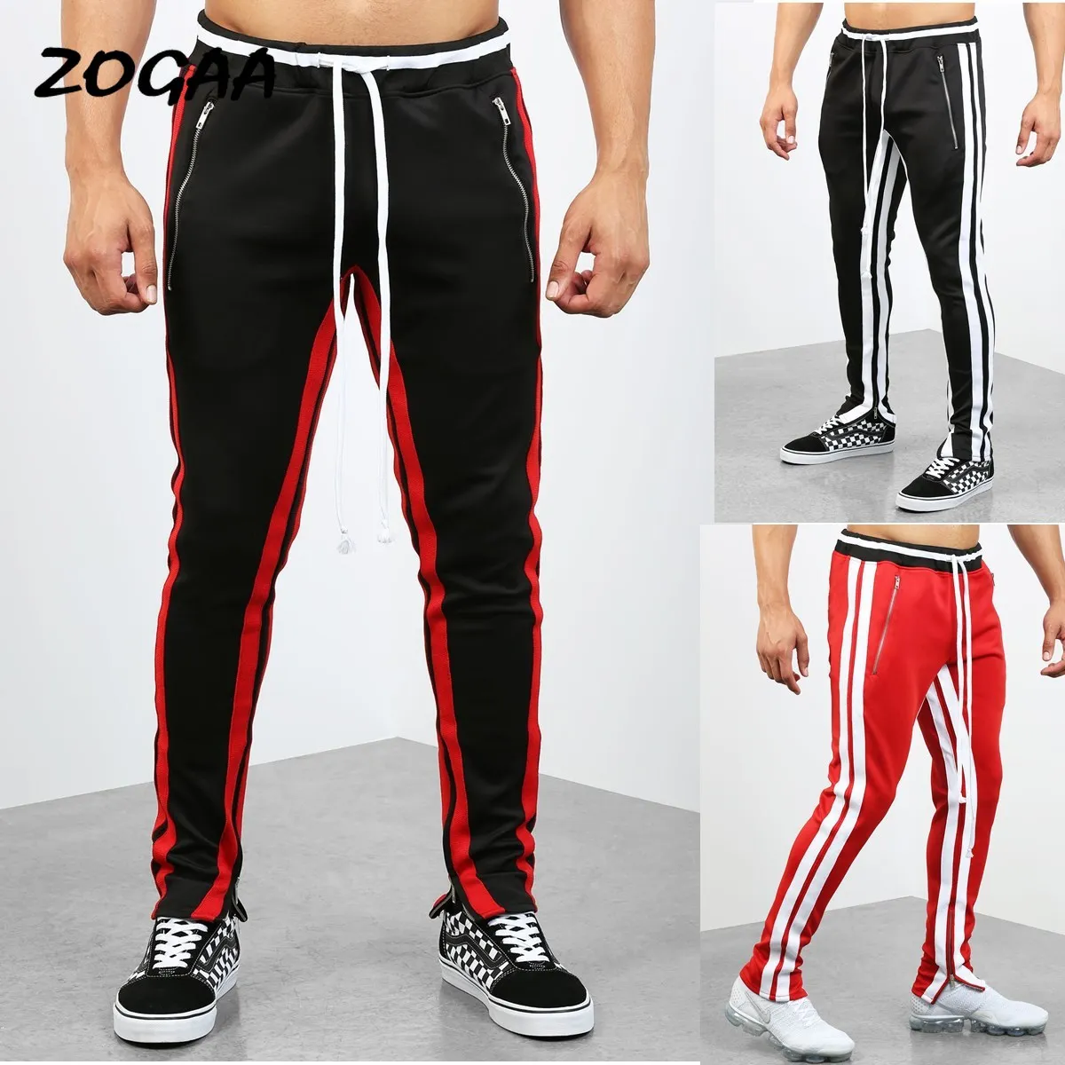 

ZOGAA Pants Man New Men's Casual Sports Pants Fashion Color Matching Sports Fitness Spring Autumn Daily Large Size Street Wear
