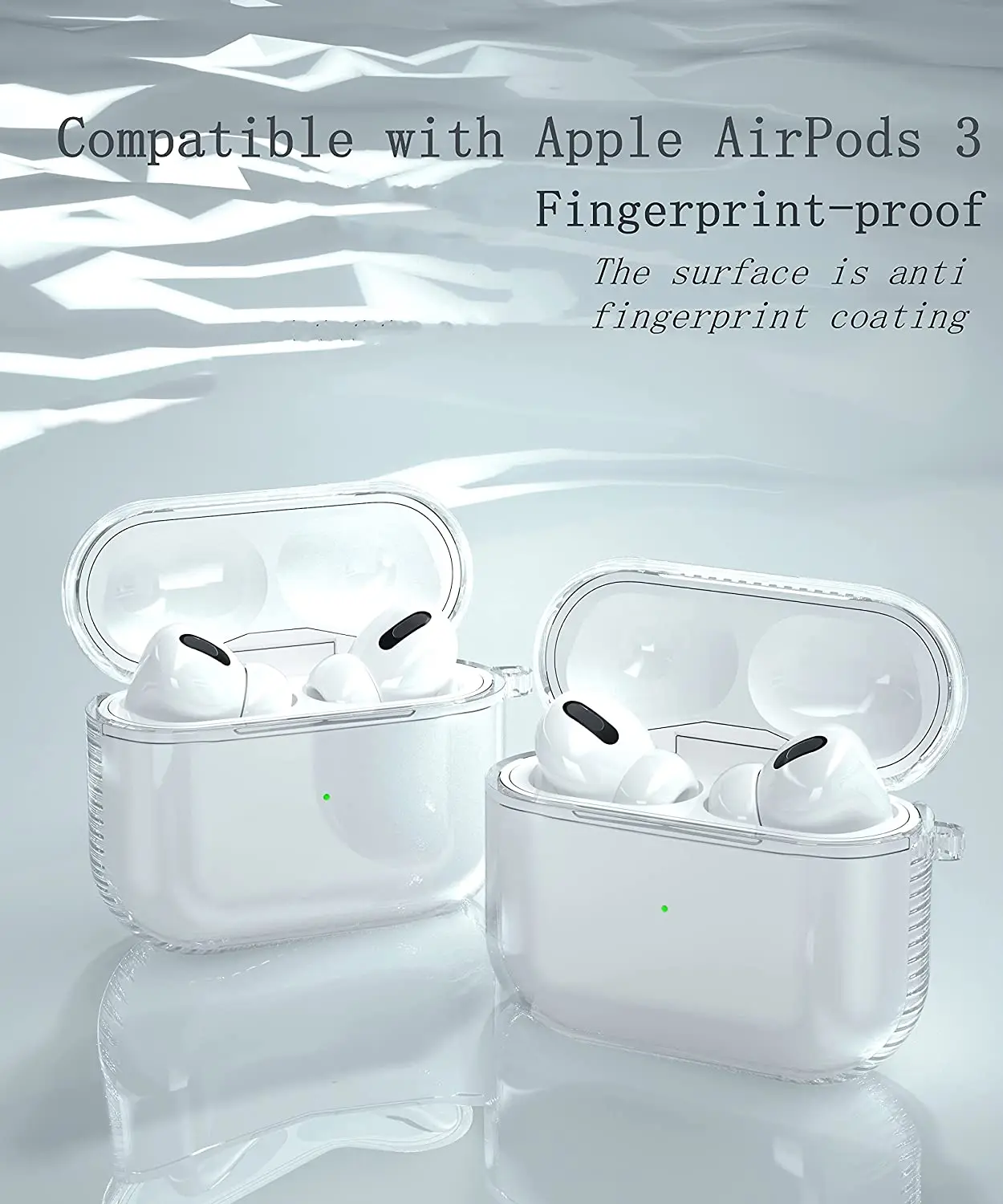 

For Airpods 3 Clear case Soft Portable Scratch-Resistant Durable Protective Wireless Charging Cover with Keychain For Air Pods