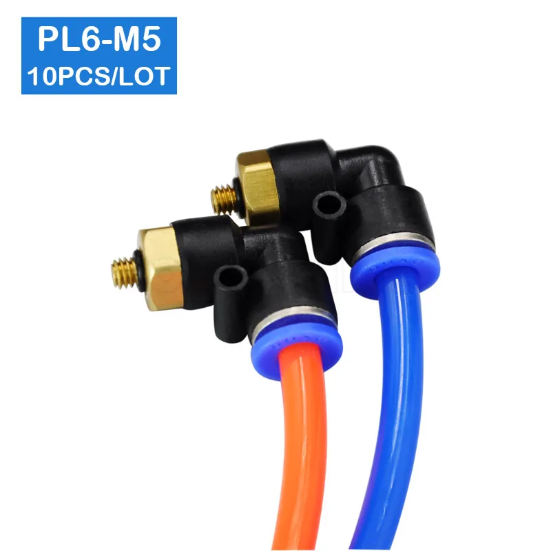 

High quality 10 Pcs of PL6-M5, 6mm Push In One Touch Connector M5 Thread Pneumatic Quick Fittings