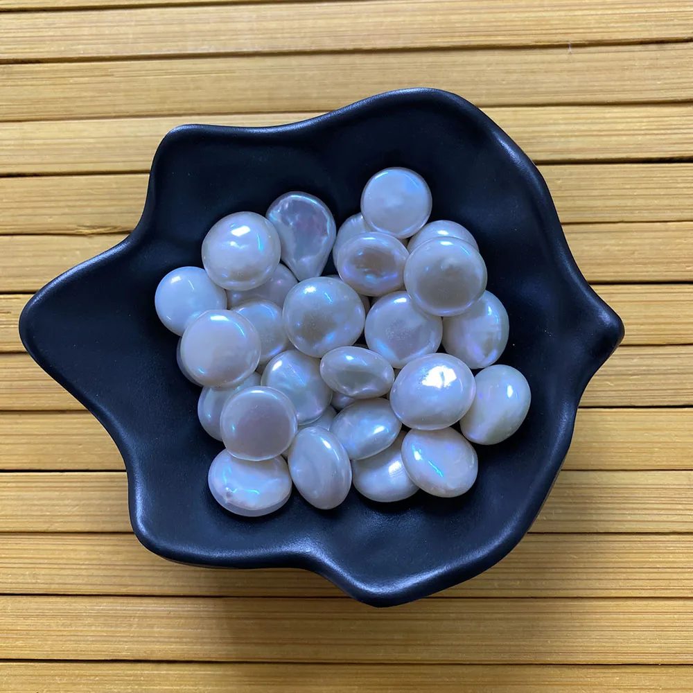 Натуральный пресноводный жемчуг плоские непористые бусины пуговицы круглые DIY