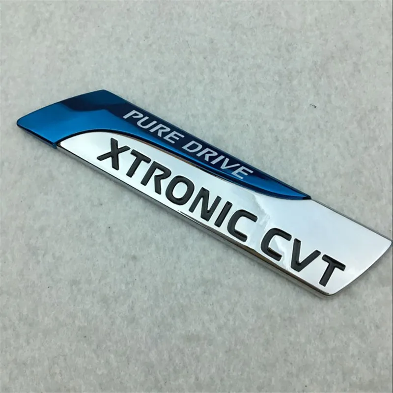 

free shipping 10pc 11.5*2.5cm Metal XTRONIC CVT Car Emblem Rear Trunk Badge Side Logos Tail Sticker Qashqai X-Trail Juke Teana