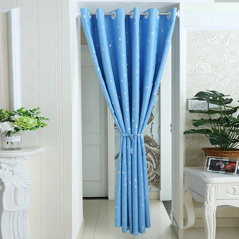 Star Pattern Thermal Door Curtains Blackout Cloth Curtain Grommet Top 5 Colors for Bathroom Kitchen Bedroom Door Balcony DW1233