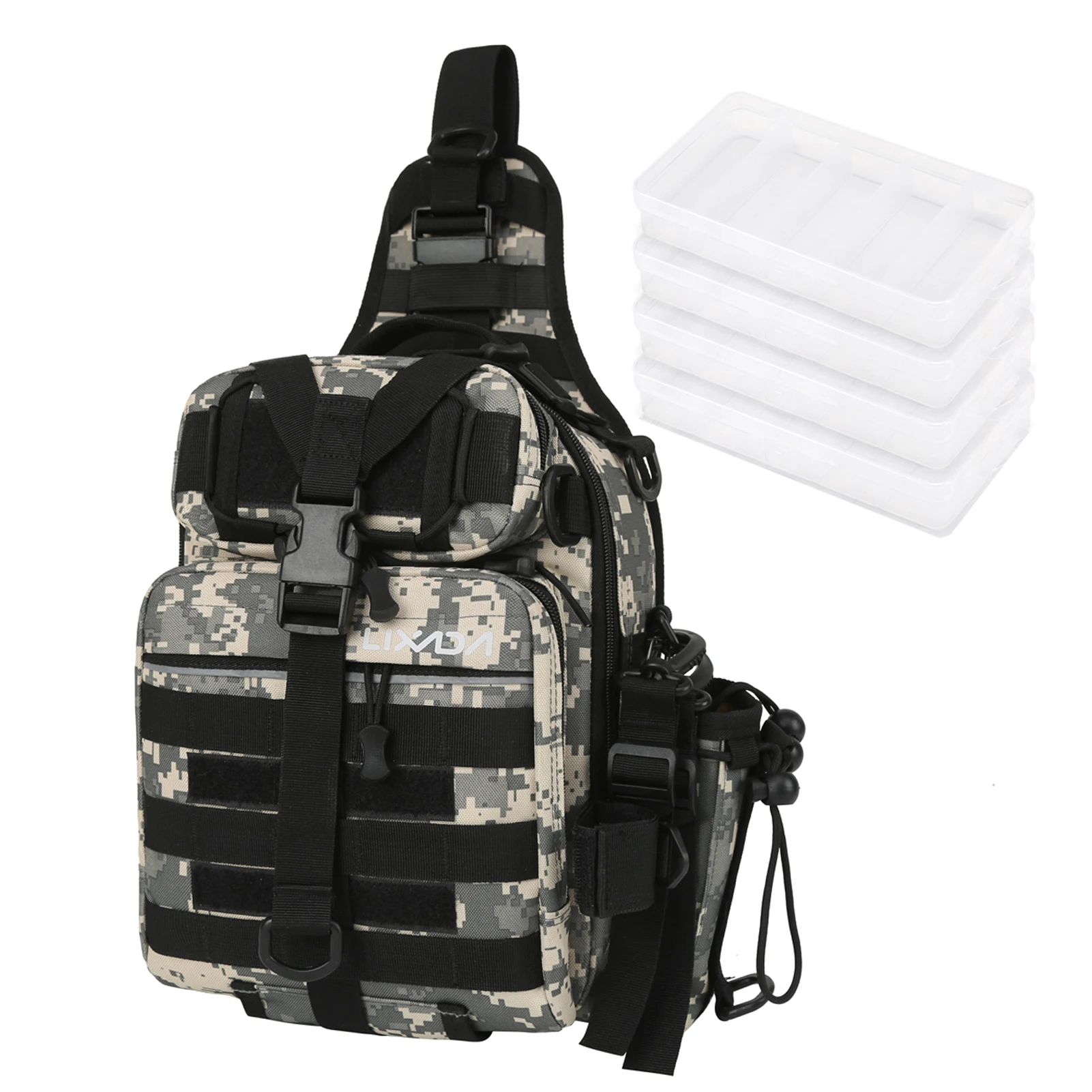 

Lixada Fishing Tackle Storage Bag Shoulder Backpack Fishing Gear Bag Portable Waterproof Oxford Fishing Bag
