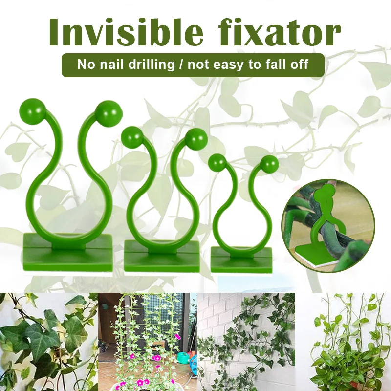 

10/20/50/100Pcs Invisible Wall Vines Fixture Gardening Accessories Plant Climbing Wall Clips Sticky Hooks For Fixing Clip Holder