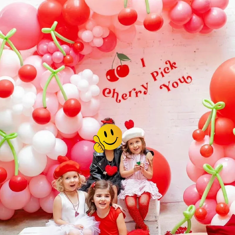 

124 шт. красно-розовых вишневых воздушных шаров, гирлянда, украшение для свадьбы, дня рождения, Детские шары, свадебный подарок, Декор, детский...