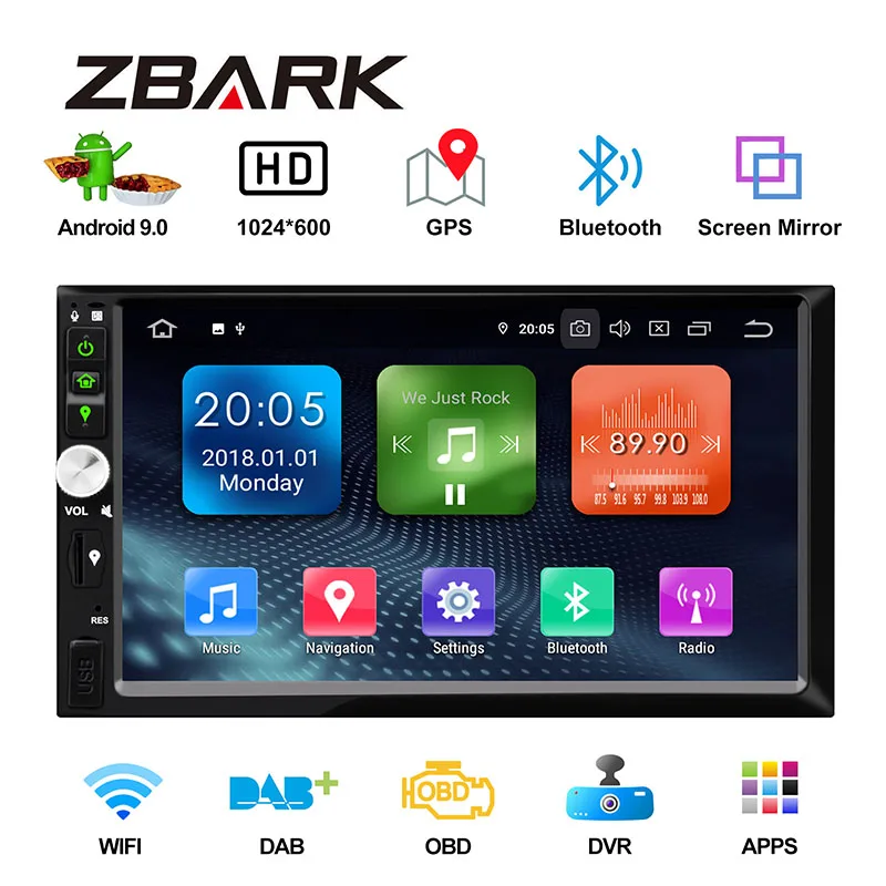 Android 9,0 Универсальный ram 4G Автомобильный Радио мультимедийный плеер 2 Din 7 ''gps wifi Bluetooth FM Навигация Аудио Стерео YHTYPX501