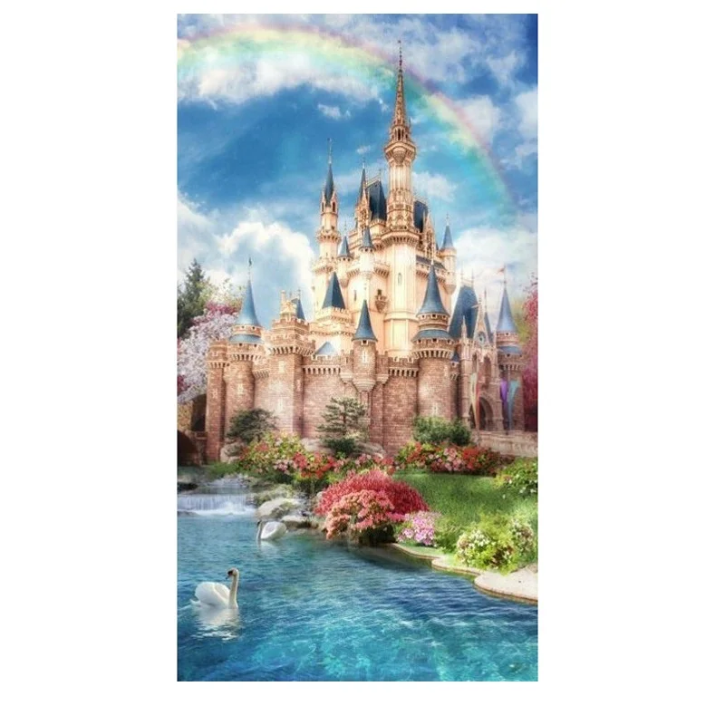 

Castle Painting By Numbers Swan Pictures Landscape On Canvas With Frame DIY Kits For Adults HandPainted Coloring By Number