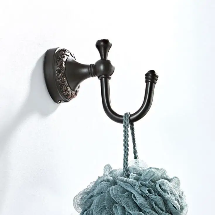 Черные крючки для халата в ванную комнату латунные подвешивания одежды крючок