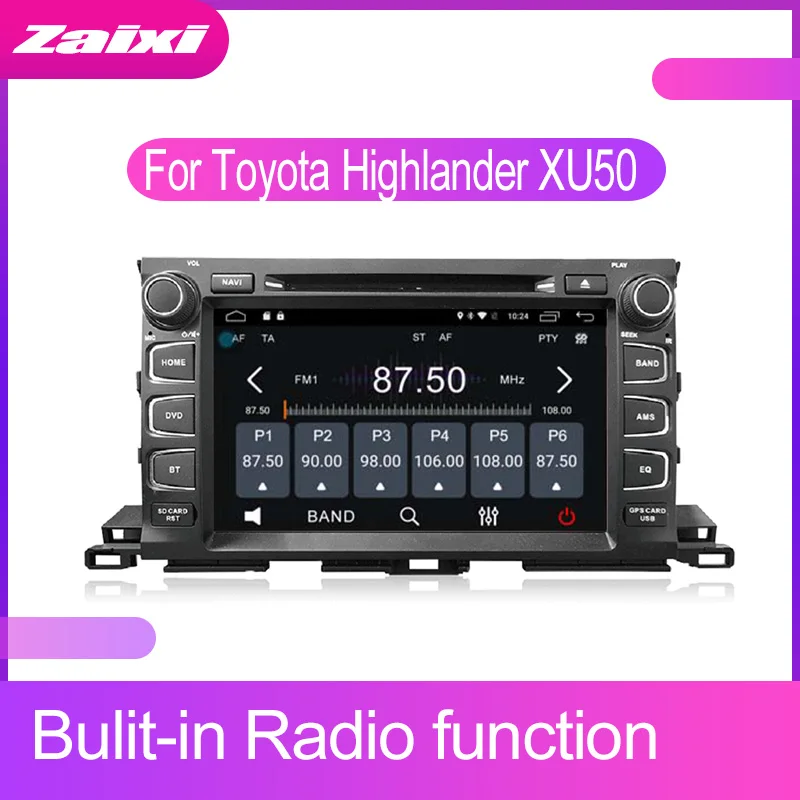 Автомобильный DVD GPS навигатор ZaiXi Android для Toyota Highlander XU50 2013 ~ 2019 проигрыватель
