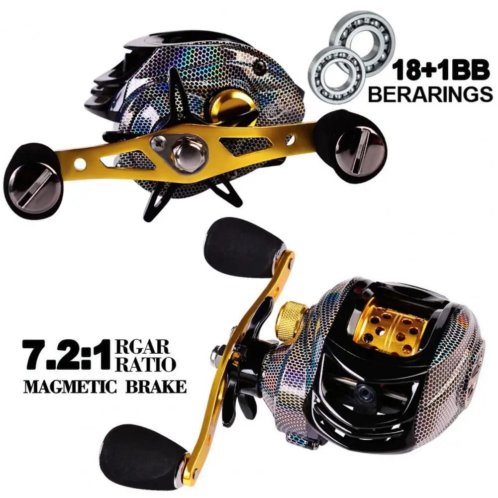 Baitcast Reel Streamlined Shape Magnetic Brake Metal Powerful Spinning Casting Line Wheel Practical  Spinning  Reel For  Fishing
