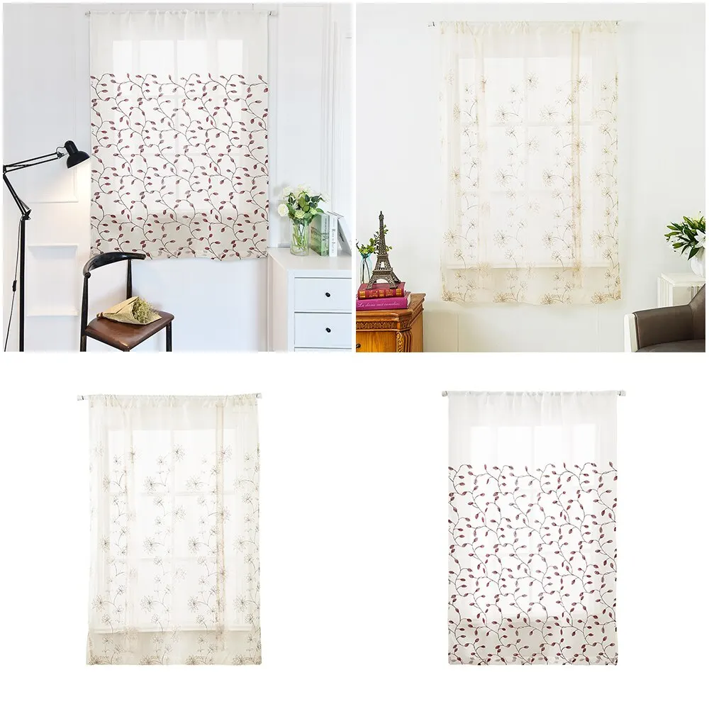 Цветочный принт римская занавеска тюль кофейная для кухни Короткая