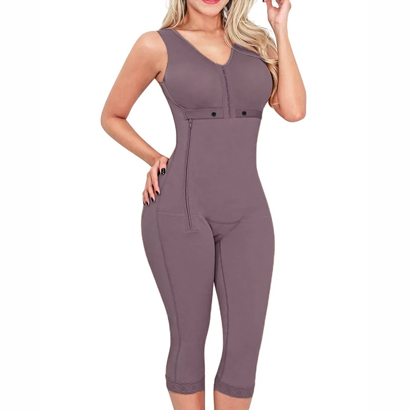 Shapewear For Women Tummy Control Full Body Shaper Butt Lifter Thigh Slimmer Bodysuit Side Zipper Breast Support Long
