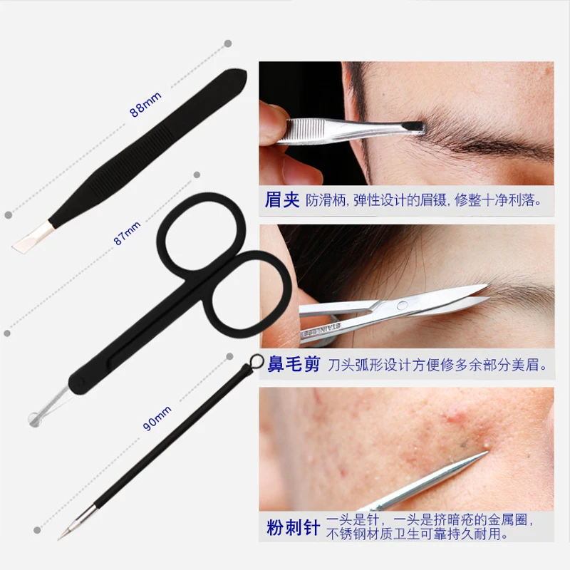 

10 pcs Nail Clippers Set Stainless Steel Cuticle Scissors Durable Nail Cutters Kits Ear Spoon Home Manicure Pedicure Tools