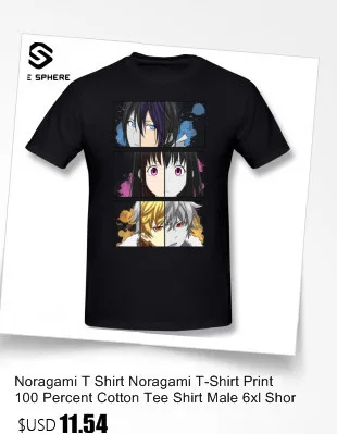 Футболка Noragami, футболка норагами, принт, 100 хлопок, Мужская футболка, 6xl, короткий рукав, милая Пляжная футболка