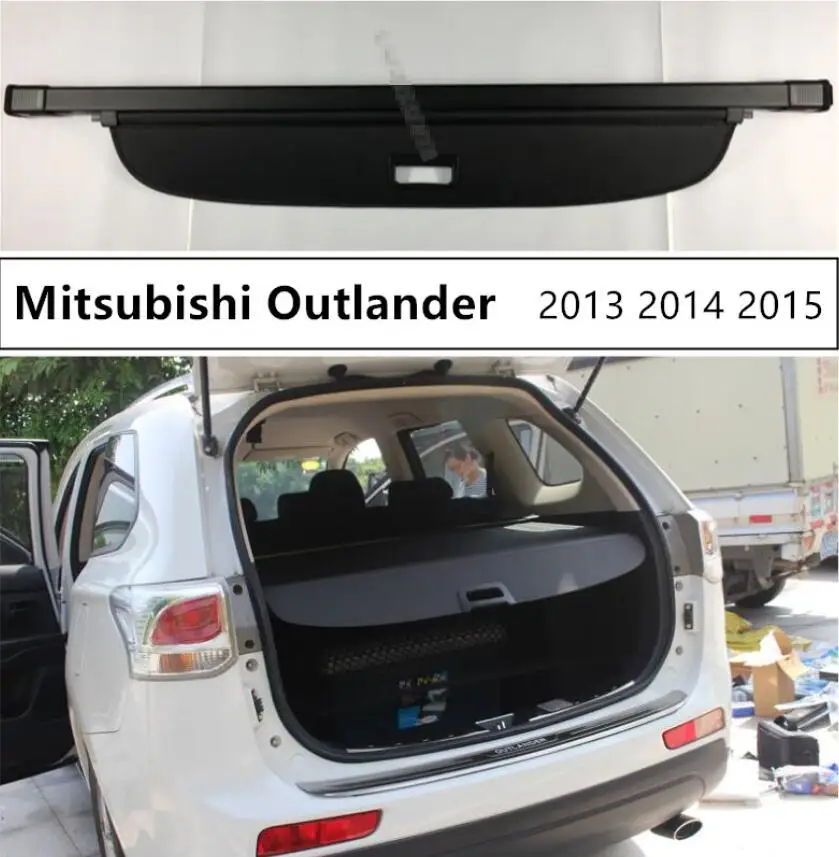 

For Mitsubishi Outlander 2013 2014 2015 Rear Trunk Security Shield Cargo Cover High Qualit Auto Accessories Black Beige