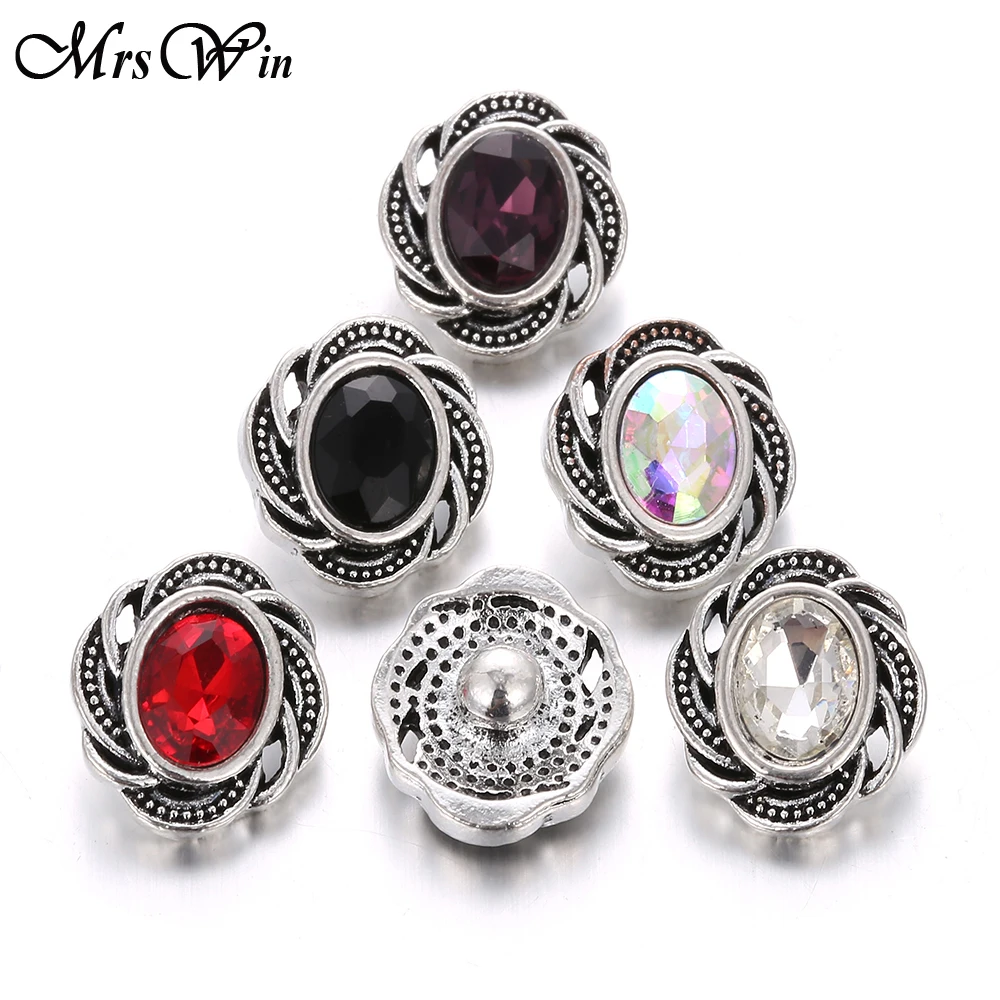 

10pcs/lot Wholesale Snap Jewelry Rhinestone Fashion 12mm Metal Snap Buttons Fit 12mm Snap Bracelet Bangle Necklace Jewelry