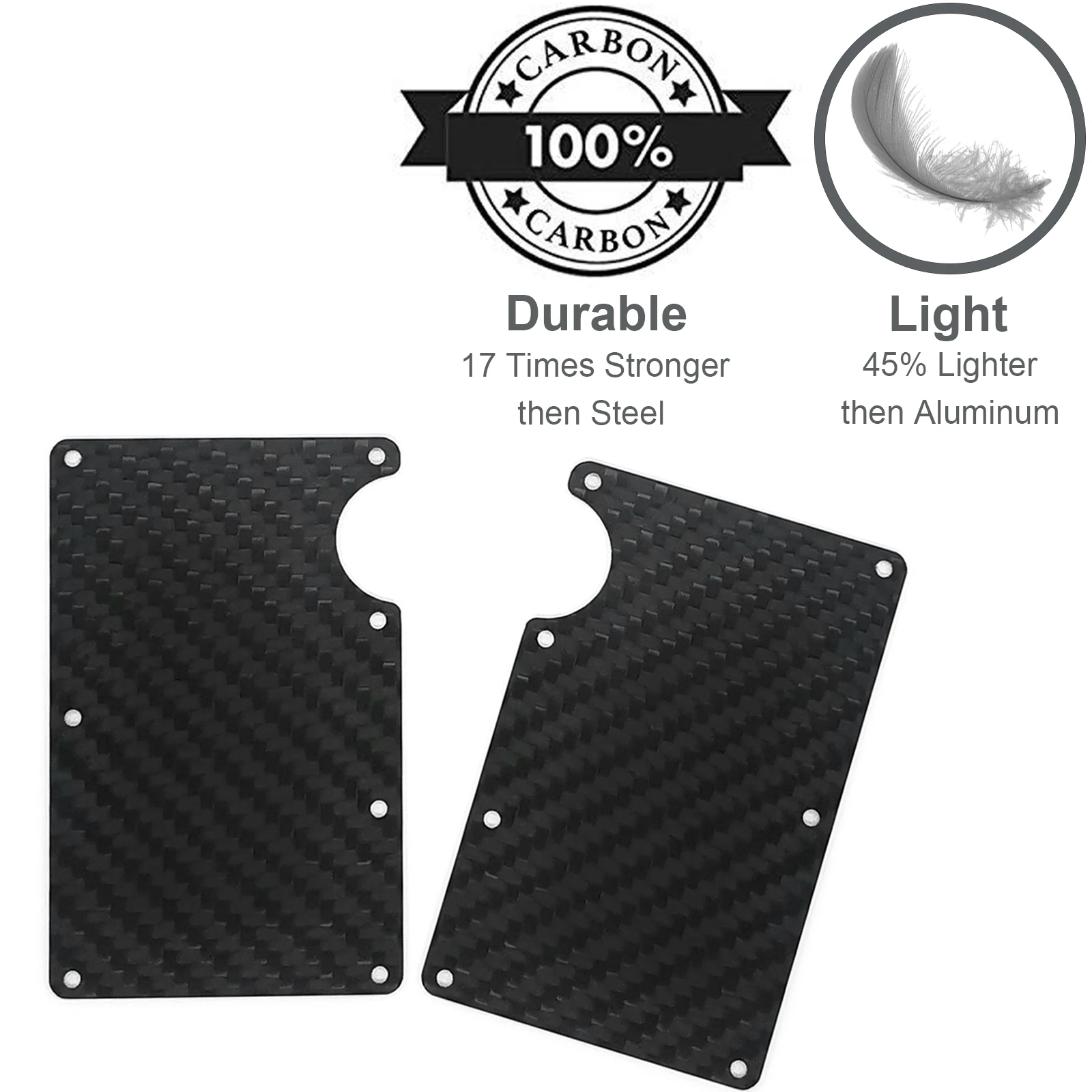 Кошелек Тактический из углеродного волокна с RFID-защитой и зажимом для денег |