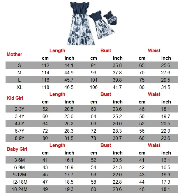 

Flower Mother Daughter Macthing Dresses Family Set Ruffled Sleeve Mom Baby Mommy and Me Clothes Fashion Women Girls Cotton Dress