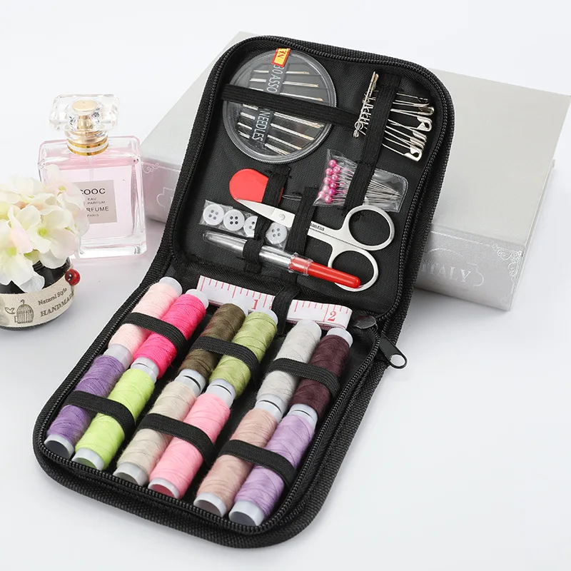 65PCs DIY Швейные коробка Многофункциональный путешествия швейный набор игл устройство вдевания нитки лента Ножницы сумка для хранения швейный набор 65/71/84 шт - Цвет: 65PCs