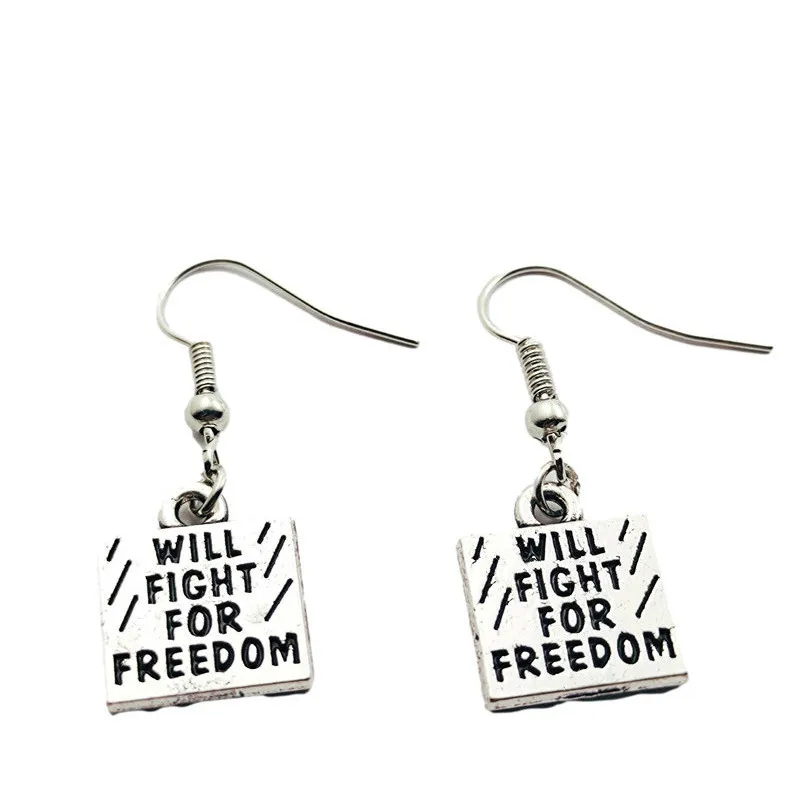 

Will Fight for Freedom Creative Charm Earrings,Fashion Jewelry Women Christmas Birthday Gifts Accessories Pendant